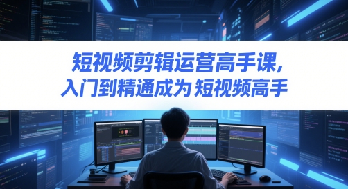 短视频剪辑运营高手课，入门到精通成为短视频高手 - 网赚副业资源网-网赚副业资源网