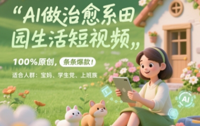 AI做治愈系田园生活短视频，100%原创，条条爆款，无脑矩阵， 适合小白 - 网赚副业资源网-网赚副业资源网