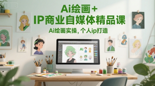 Ai绘画+IP商业自媒体精品课，Ai绘画实操，个人ip打造 - 网赚副业资源网-网赚副业资源网