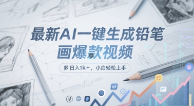 最新AI一键生成铅笔画爆款视频，多平台分发，日 入1k+，小白轻松上手【揭秘】 - 网赚副业资源网-网赚副业资源网