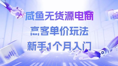 咸鱼无货源电商，高客单价玩法，新手1个月入门 - 网赚副业资源网-网赚副业资源网