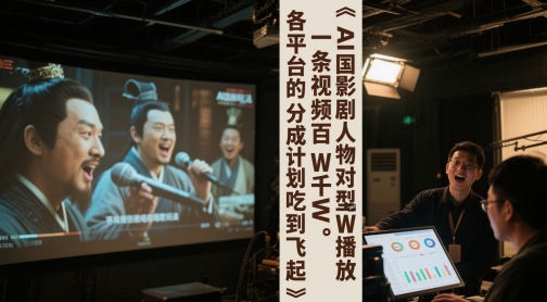 AI三国影视剧人物对口型唱歌玩法，一条视频百W千W播放，各平台的分成计划吃到飞起 - 网赚副业资源网-网赚副业资源网