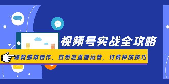 （14925期）视频号实战全攻略，爆款脚本创作，自然流直播运营，付费投放技巧 - 网赚副业资源网-网赚副业资源网