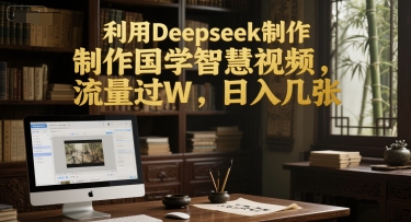 利用Deepseek制作国学智慧视频，流量过W，日入几张 - 网赚副业资源网-网赚副业资源网