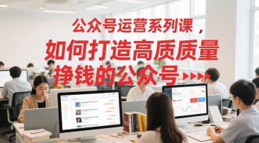 公众号运营系列课，如何打造高质量挣钱的公众号 - 网赚副业资源网-网赚副业资源网
