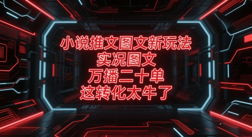 小说推文图文新玩法，实况图文，万播二十单，这转化太牛了！ - 网赚副业资源网-网赚副业资源网