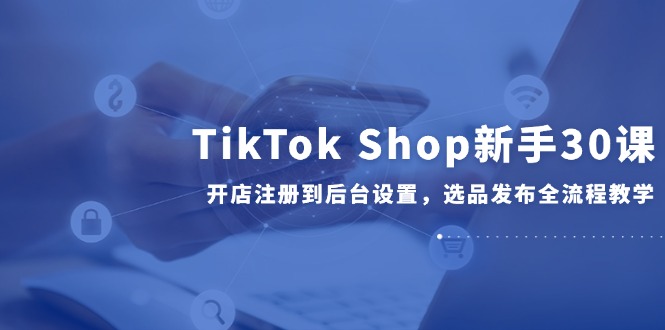 （14960期）TikTok Shop新手30课，开店注册到后台设置，选品发布全流程教学 - 网赚副业资源网-网赚副业资源网
