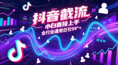 抖音截流，小白直接上手，全行业通用日引99+精准粉【揭秘】 - 网赚副业资源网-网赚副业资源网