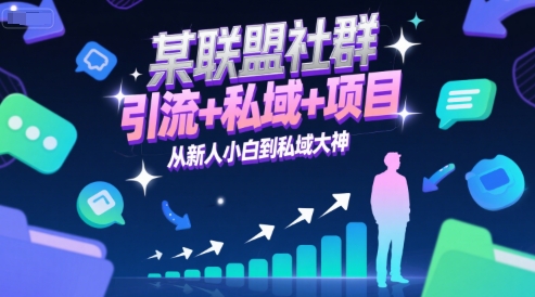某联盟社群，引流+私域+项目，从新人小白到私域大神 - 网赚副业资源网-网赚副业资源网