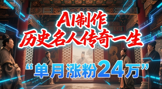 暴力起号！用AI制作历史名人传奇一生，单月涨粉24W，涨粉+变现赛道黑马来了 - 网赚副业资源网-网赚副业资源网