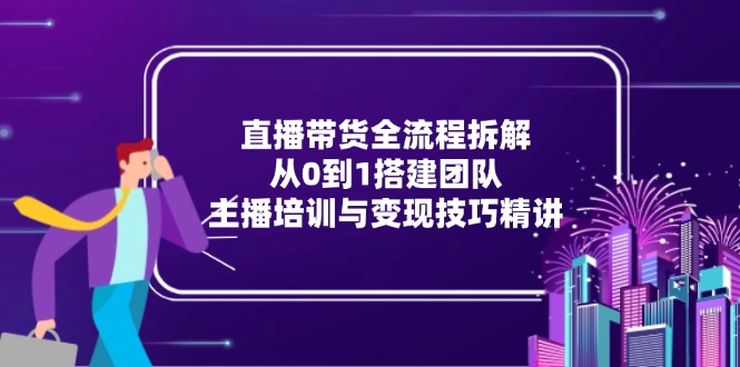 （15004期）直播带货全流程拆解：从0到1搭建团队，主播培训与变现技巧精讲 - 网赚副业资源网-网赚副业资源网