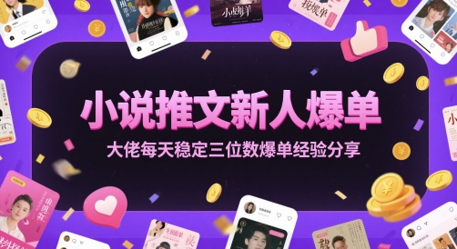 小说推文新人爆单大佬每天稳定三位数爆单经验分享 - 网赚副业资源网-网赚副业资源网