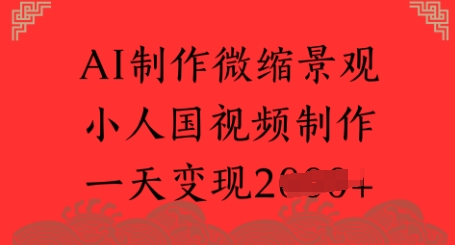 AI制作微缩景观 小人国视频制作 一天变现多张 - 网赚副业资源网-网赚副业资源网