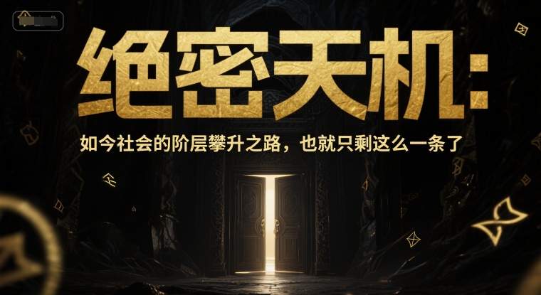 付费文章：绝密天机：如今社会的阶层攀升之路，也就只剩这么一条了 - 网赚副业资源网-网赚副业资源网