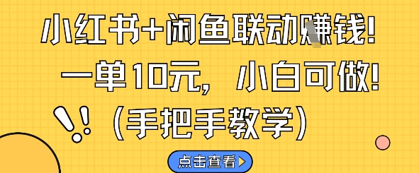 小红书+闲鱼联动挣钱，一单10元，小白可做 - 网赚副业资源网-网赚副业资源网