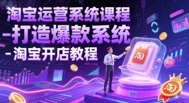 淘宝运营系统课程-打造爆款系统-淘宝开店教程 - 网赚副业资源网-网赚副业资源网