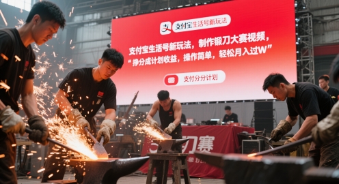 支付宝生活号新玩法，制作锻刀大赛视频，挣分成计划收益，操作简单，轻松月入过W - 网赚副业资源网-网赚副业资源网