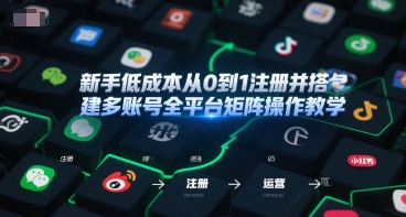 新手低成本从0到1注册并搭建多账号全平台矩阵操作教学，手机号-邮箱-IP-工具 - 网赚副业资源网-网赚副业资源网