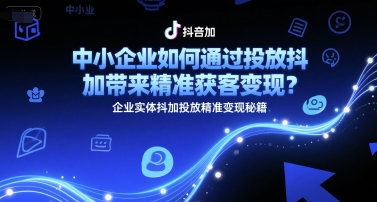 中小企业如何通过投放抖加带来精准获客变现？企业实体抖加投放精准变现秘籍 - 网赚副业资源网-网赚副业资源网