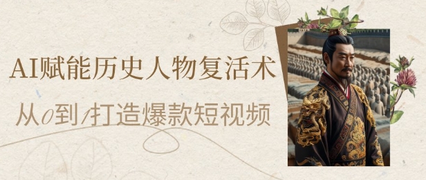 AI赋能历史人物复活术：从0到1打造爆款短视频，7天涨粉10W，小白也能月入过1W - 网赚副业资源网-网赚副业资源网