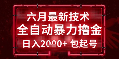 六月最新技术全自动暴力撸金，稳定日入2k+包起号，长期稳定【揭秘】 - 网赚副业资源网-网赚副业资源网