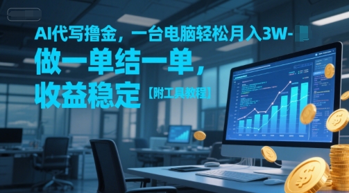 AI代写撸金，一台电脑轻松月入1-3W，做一单结一单，收益稳定【附工具教程】 - 网赚副业资源网-网赚副业资源网