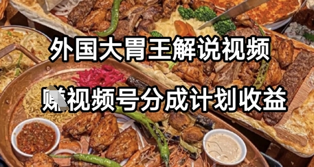 外国大胃王解说视频，挣视频号分成计划收益，操作简单，轻松月入过W - 网赚副业资源网-网赚副业资源网