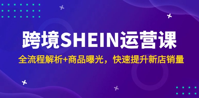 （14832期）跨境SHEIN运营课，全流程解析+商品曝光，快速提升新店销量 - 网赚副业资源网-网赚副业资源网