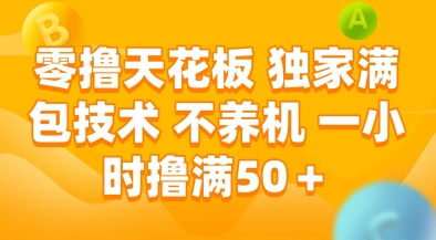零撸天花板，独家满包技术，不用养机，一小时撸满50+，收益稳定【揭秘】 - 网赚副业资源网-网赚副业资源网