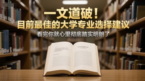 付费文章：一文道破！目前最佳的大学专业选择建议，看完你就心里彻底踏实明朗了 - 网赚副业资源网-网赚副业资源网