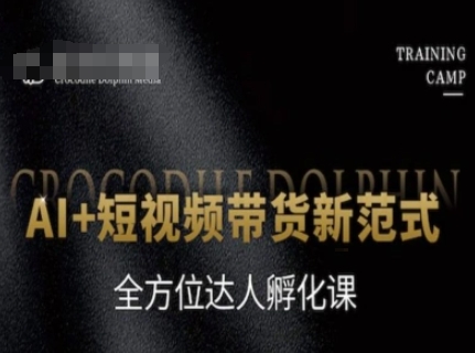 AI+短视频带货新范式，全方位达人孵化课 - 网赚副业资源网-网赚副业资源网
