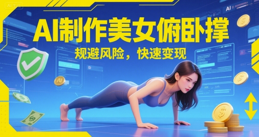 AI制作美女俯卧撑，规避风险，快速变现 - 网赚副业资源网-网赚副业资源网