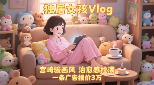 单个账号涨粉71W！用AI制作独居女孩Vlog，宫崎骏画风，治愈感拉满，一条广告报价3W - 网赚副业资源网-网赚副业资源网