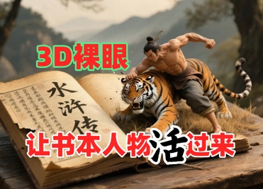 书本人物裸眼3D视频，新的玩法，流量超猛，保姆级教程 - 网赚副业资源网-网赚副业资源网