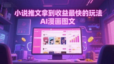 小说推文拿到收益最快的玩法，AI漫画图文 - 网赚副业资源网-网赚副业资源网