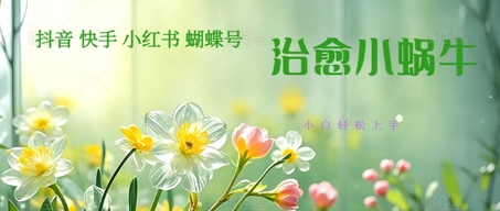 疯狂火爆！抖音，小红书，视频号蜗牛治愈的视频，轻松制作+快速拿到结果 - 网赚副业资源网-网赚副业资源网